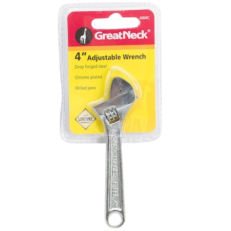 Great Neck ADJUSTABLE WRENCH 4""L AW4C